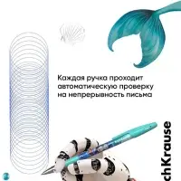 Набор гелевых ручек со стираемыми чернилами ErichKrause Aquamarine, 4 штуки, R=301, узел 0.5 мм, синяя