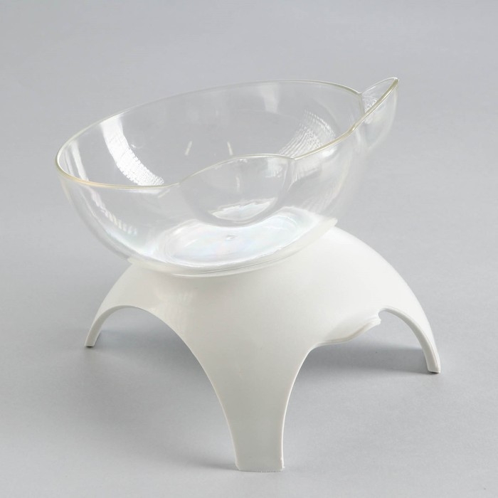 Миска прозрачная на белой подставке 10 х 12 х 13,5 см Миска прозрачная на белой подставке 10 х 12 х 13,5 см