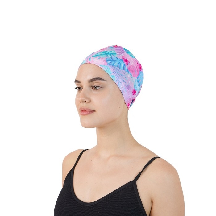 Шапочка для плавания взрослая ONLYTOP «Тропики», тканевая, обхват 54-60 см Шапочка для плавания взрослая ONLYTOP «Тропики», тканевая, обхват 54-60 см