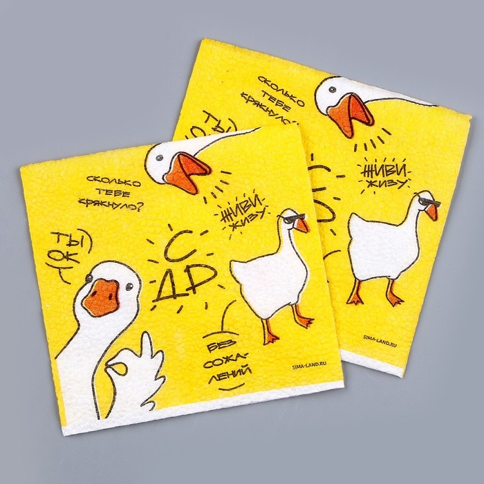 Салфетки бумажные однослойные «Гуси», 24 × 24 см, в наборе 20 шт. Салфетки бумажные однослойные «Гуси», 24 × 24 см, в наборе 20 шт.