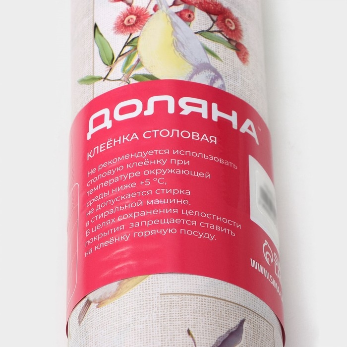 Клеёнка на стол Доляна «Птички», на нетканой основе, ширина 137 см, толщина 0,2 мм, рулон 20 м