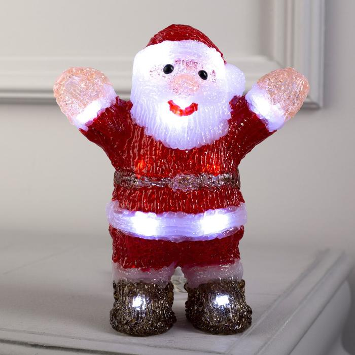 Светодиодная фигура «Дед Мороз» 7 × 20 × 7 см, акрил, 15 LED, батарейки ААх2 (не в комплекте), свечение белое Светодиодная фигура «Дед Мороз» 7 × 20 × 7 см, акрил, 15 LED, батарейки ААх2 (не в комплекте), свечение белое
