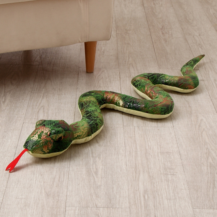 Мягкая игрушка «Змея», 105 см, цвет зелёный Мягкая игрушка «Змея», 105 см, цвет зелёный