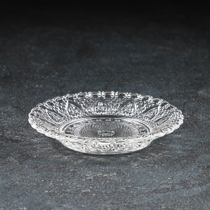 Блюдце стеклянное Доляна «Эльза», d=12,7 см, цвет прозрачный Блюдце стеклянное Доляна «Эльза», d=12,7 см, цвет прозрачный