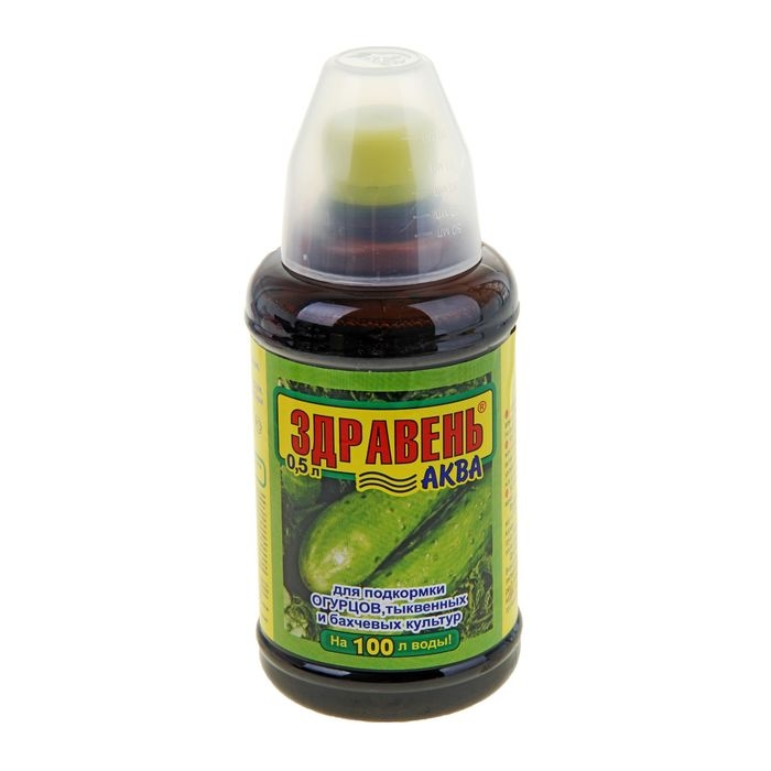 Удобрение Здравень-аква для огурцов с мерным стаканом 0,5 л Удобрение Здравень-аква для огурцов с мерным стаканом 0,5 л
