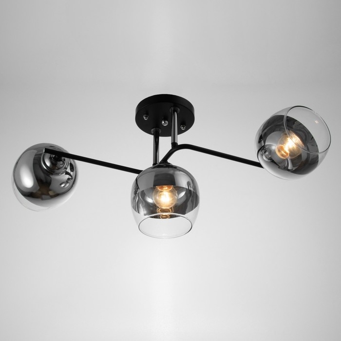 Люстра Люстра "Джина" 3хЕ27 40Вт чёрно-хромовый 55х42х27 см BayerLux