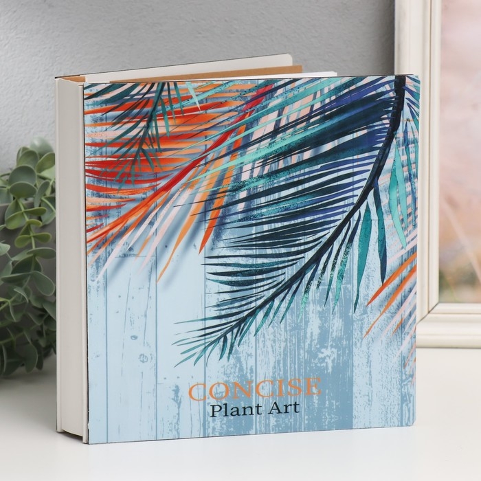 Фотоальбом на 100 фото 10х15 см  Фотоальбом на 100 фото 10х15 см "Пальмовые листья на белых дощечках" 22х4х23 см