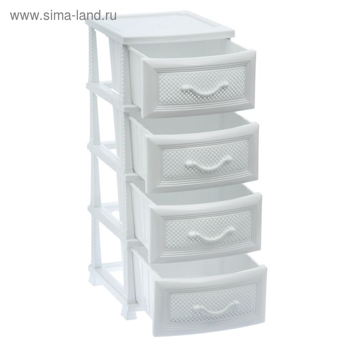 Комод 4-х секционный «Дельфин», белый Комод 4-х секционный «Дельфин», белый