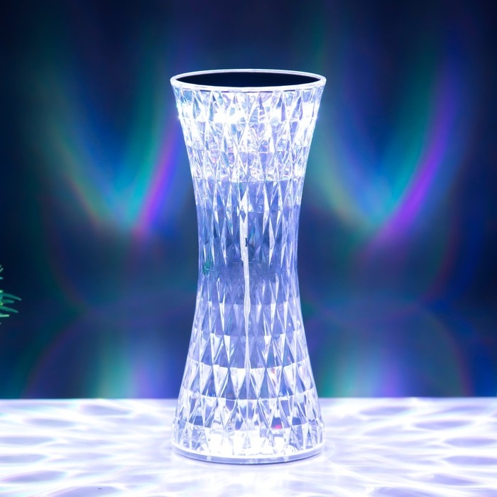 Настольная лампа с ПДУ Настольная лампа с ПДУ "Кристалл" LED 16 цветов RGB сенсорная USB 8x8x19 см RISALUX