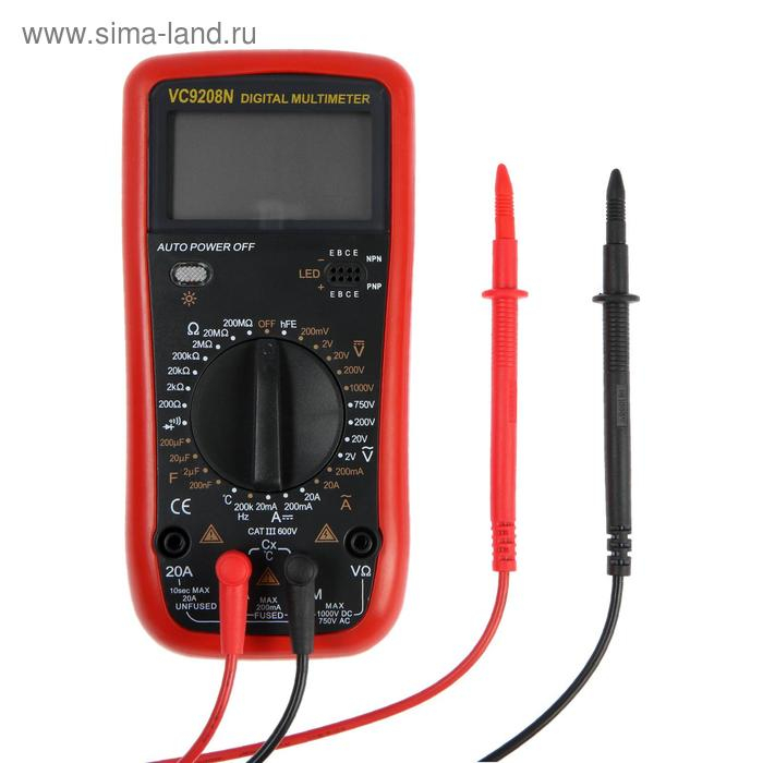 Мультиметр ТУНДРА, VC9208N, ACV/DCV, ACA/DCA, 200-200MΩ, 200nF-200mF, -20-1000°C, 200 kHz Мультиметр ТУНДРА, VC9208N, ACV/DCV, ACA/DCA, 200-200MΩ, 200nF-200mF, -20-1000°C, 200 kHz