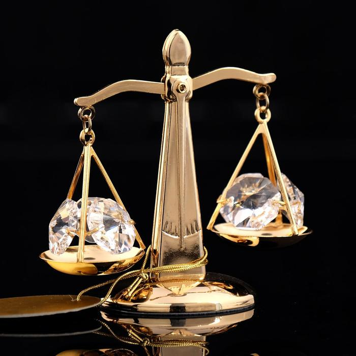 Сувенир «Весы», 7×4×7 см, с кристаллами Сувенир «Весы», 7×4×7 см, с кристаллами