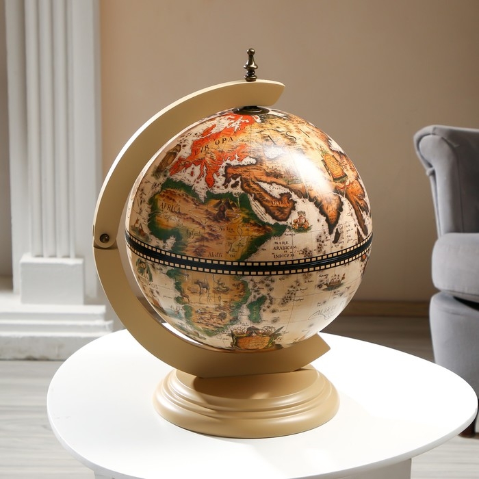 Глобус бар декоративный Глобус бар декоративный "Карта странника" белый 38х33х48 см
