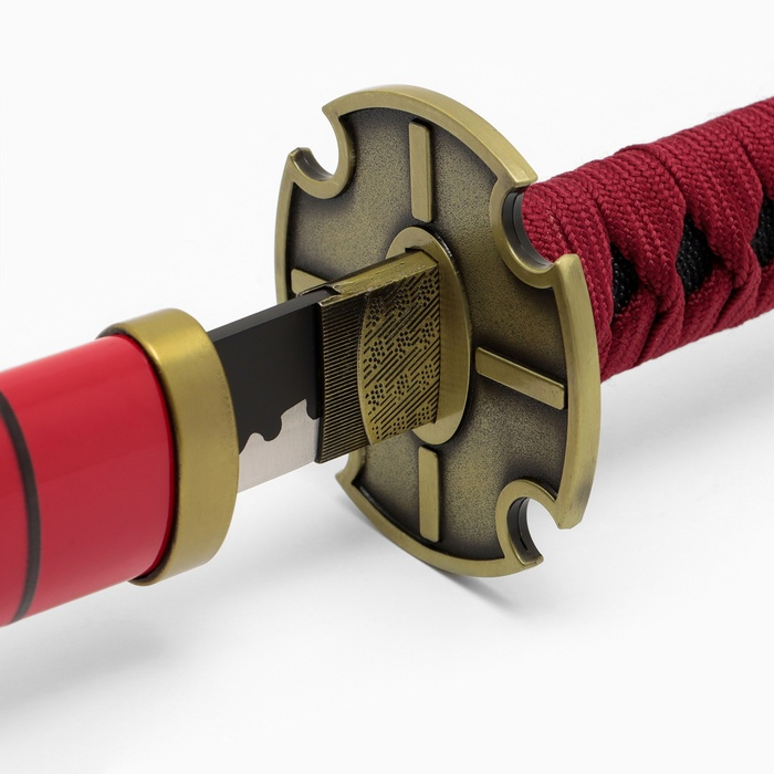 Сувенирное оружие «Катана», малиновые, в полоску ножны, вставка с обвязкой, 100см Сувенирное оружие «Катана», малиновые, в полоску ножны, вставка с обвязкой, 100см