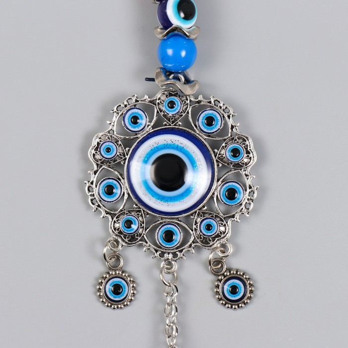 Подвеска от сглаза "Цветок - глазки и сердечки" 21 см МИКС