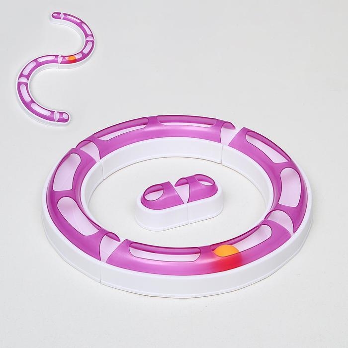 Игрушка для кошек 2 в 1  Игрушка для кошек 2 в 1 "Круг и волна" с шариком (картонная коробка), микс цветов