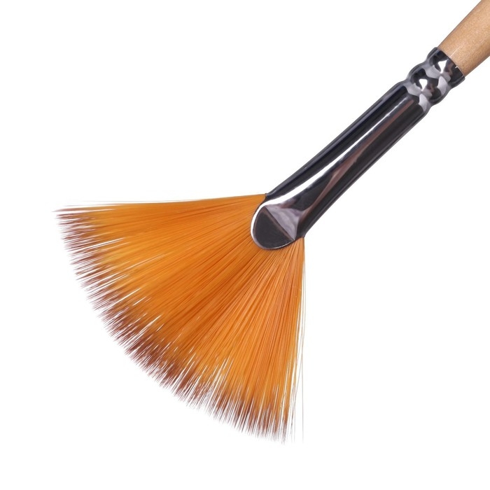 Кисть Веерная Синтетика ЗХК Кисть Веерная Синтетика ЗХК "Сонет" № 6, двухцветная (короткая ручка с лаковым покрытием)