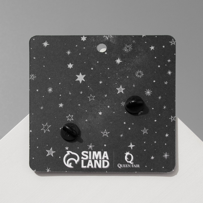 Набор значков (2шт) Набор значков (2шт) "Привидение" в шарфике, цвет чёрно-белый в чёрном металле