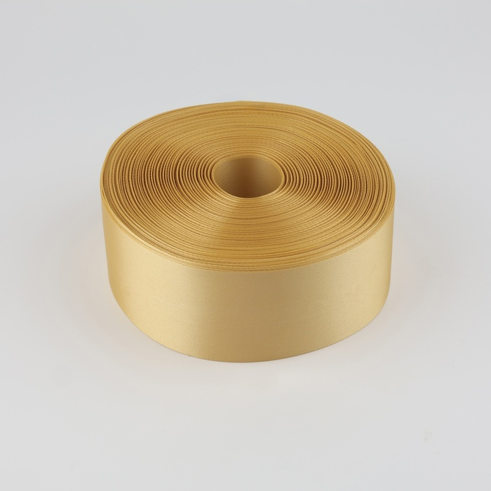 Лента атласная, 50 мм × 100 ± 5 м, цвет светло-золотой Лента атласная, 50 мм × 100 ± 5 м, цвет светло-золотой