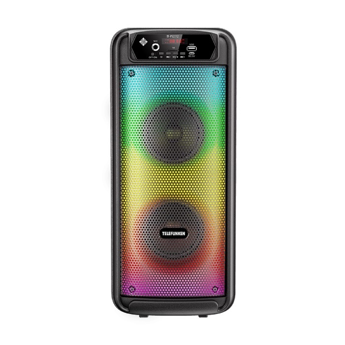 Портативная колонка Telefunken TF-PS2212, 25 Вт, 1800мАч, FM, BT, microSD, USB, подсветка Портативная колонка Telefunken TF-PS2212, 25 Вт, 1800мАч, FM, BT, microSD, USB, подсветка