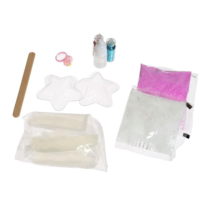 Набор для опытов «SPA-салон: Звёздочки», бомбочка, фигурное мыло, в пакете Набор для опытов «SPA-салон: Звёздочки», бомбочка, фигурное мыло, в пакете