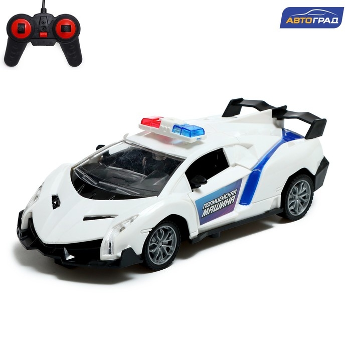 Машина радиоуправляемая «Полиция», световые эффекты, открываются двери, работает от батареек Машина радиоуправляемая «Полиция», световые эффекты, открываются двери, работает от батареек