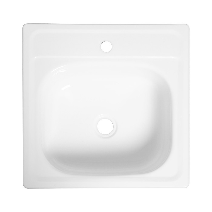 Мойка кухонная стальная  Мойка кухонная стальная "Сантэкс", 500 х 500 х 160 мм, эмалированная, с кронштейнами