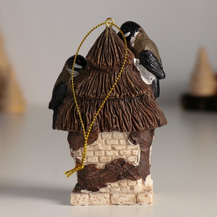 Сувенир полистоун подвеска Сувенир полистоун подвеска "Синички на скворечнике" 6,5х4х9,5 см