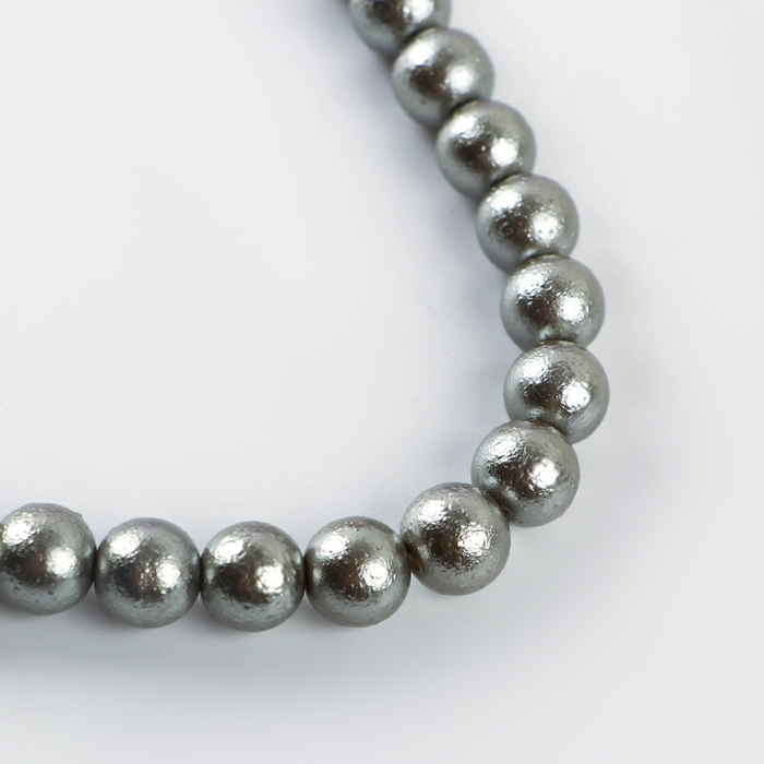 Бусины из стекла, набор 78 шт., диаметр 1 шт. — 10 мм, цвет серебряный