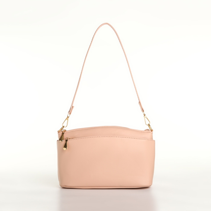 Сумка женская кросс-боди на молнии, цвет пудровый Сумка женская кросс-боди на молнии, цвет пудровый