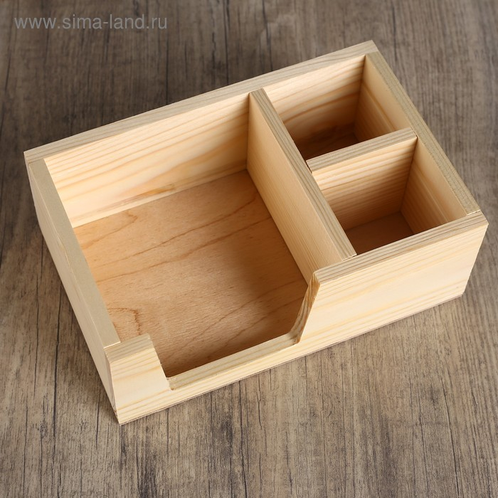 Подставка Подставка "Прямоугольник" из СОСНЫ, с 3мя отсеками, 15×23×8,5 см