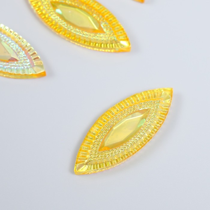 Декор для творчества пластик клеевой Декор для творчества пластик клеевой "Глаз" голография оранж набор 6 шт 1,8х4,5 см