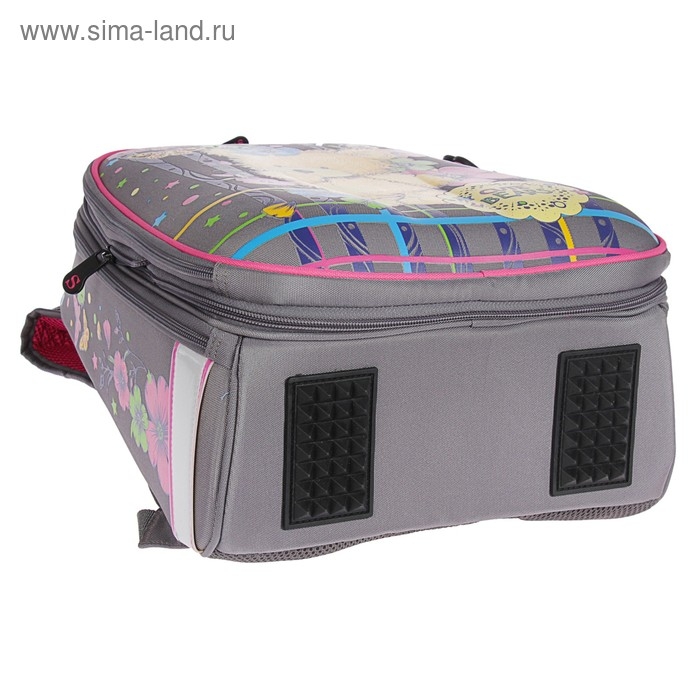 Рюкзак каркасный школьный 36 х 28 х 16 см, эргономичная спинка, Stavia Рюкзак каркасный школьный 36 х 28 х 16 см, эргономичная спинка, Stavia "Мишка", серый