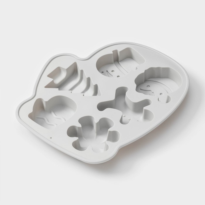 Форма для выпечки новогодняя Доляна «Новогодняя варежка», силикон, 6 ячеек, 24×20,5×2,5 см, цвет серый Форма для выпечки новогодняя Доляна «Новогодняя варежка», силикон, 6 ячеек, 24×20,5×2,5 см, цвет серый