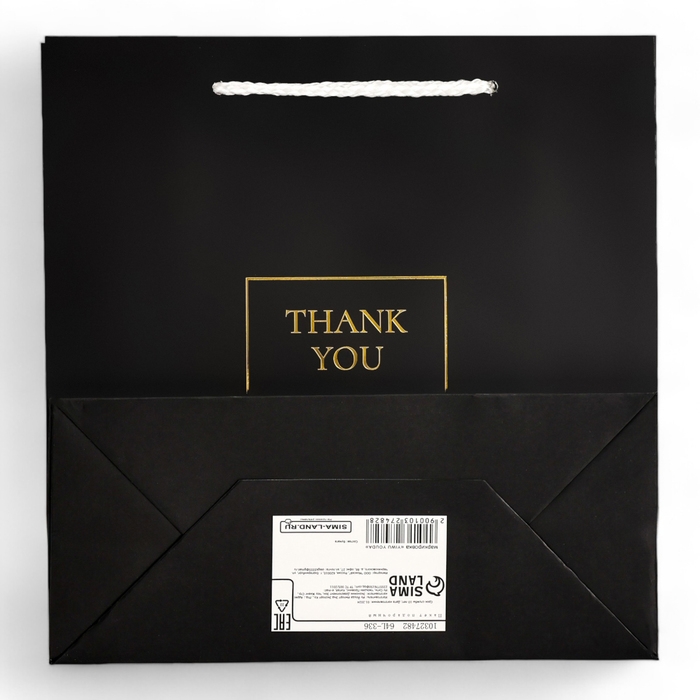 Пакет подарочный крафт Пакет подарочный крафт "THANK YOU", фольгированный 22,5 х 23 х 10 см