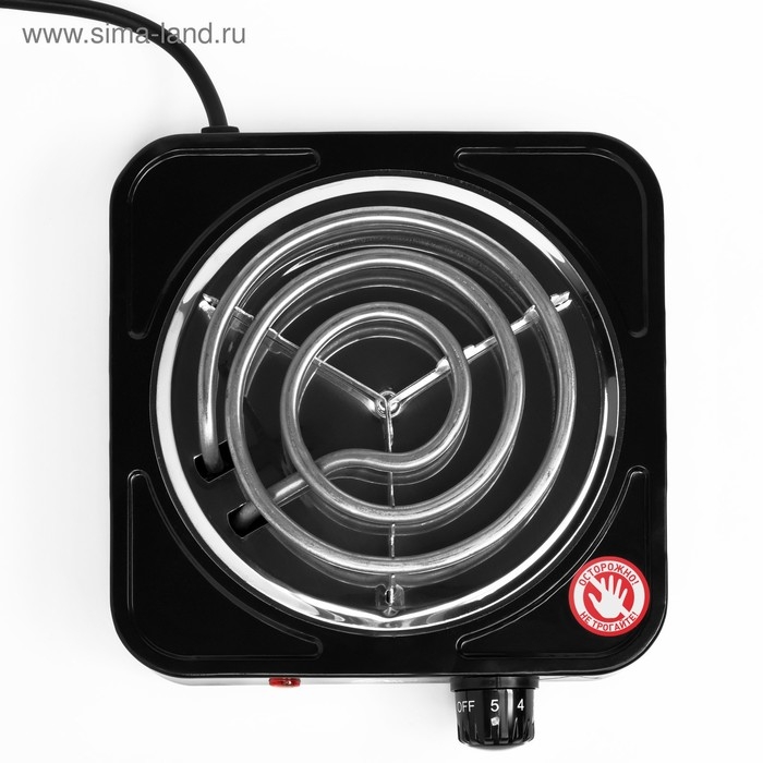 Плитка электрическая Luazon LHP-001, 1 конфорка, 1000 Вт, нагреватель спираль, черная Плитка электрическая Luazon LHP-001, 1 конфорка, 1000 Вт, нагреватель спираль, черная