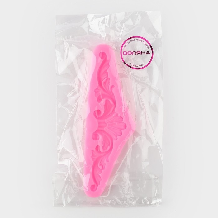 Молд Доляна «Лепнина», силикон, 14,3×4,7×0,9 см, цвет розовый Молд Доляна «Лепнина», силикон, 14,3×4,7×0,9 см, цвет розовый