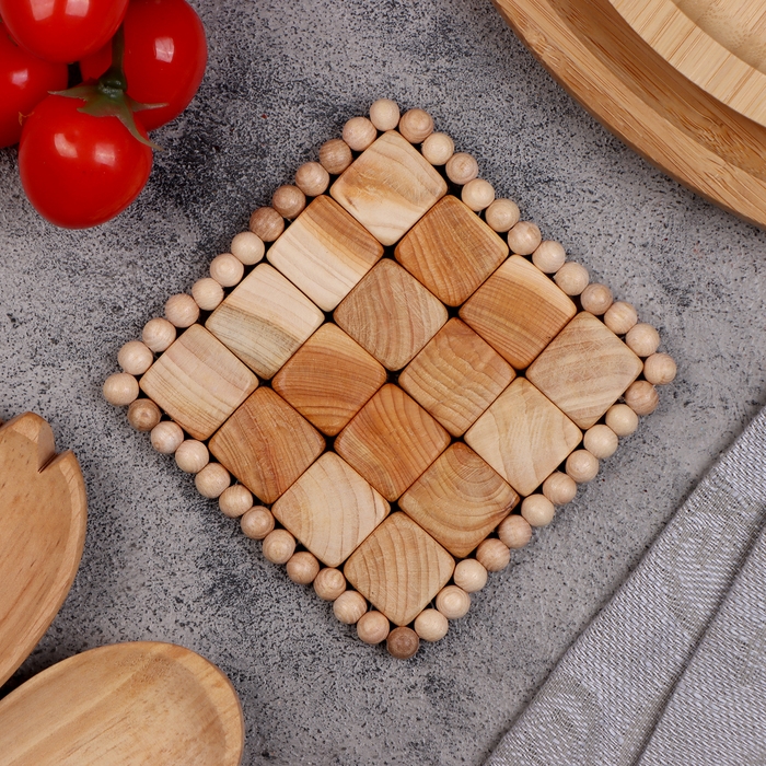 Подставка под горячее, 9х9 см, можжевельник Подставка под горячее, 9х9 см, можжевельник