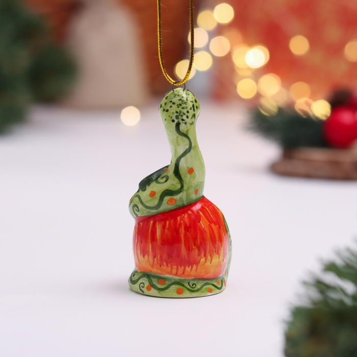 Сувенир Сувенир "Змея на яблоке", 10 см, майолика