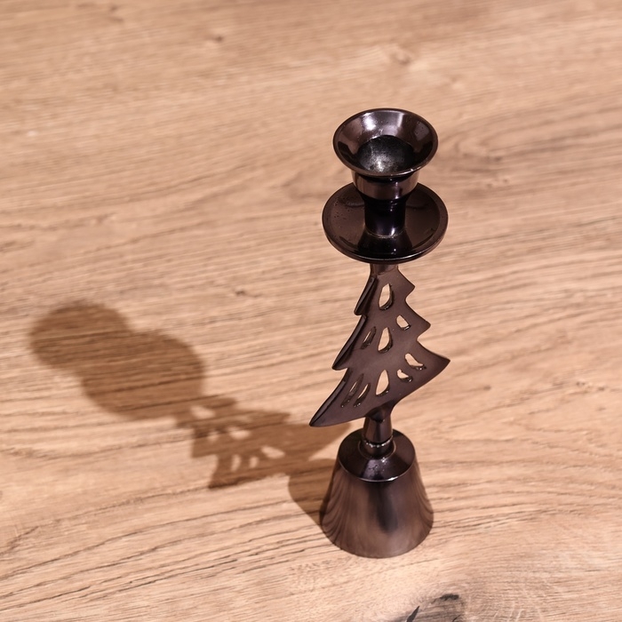 Подсвечник с колокольчиком  Подсвечник с колокольчиком "Ёлочка" 20 см, металл