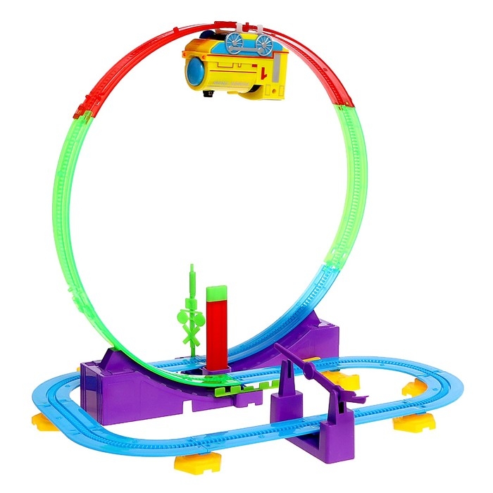 Автотрек детский «Мой город», работает от батареек, 32 детали, цвет поезда жёлтый Автотрек детский «Мой город», работает от батареек, 32 детали, цвет поезда жёлтый