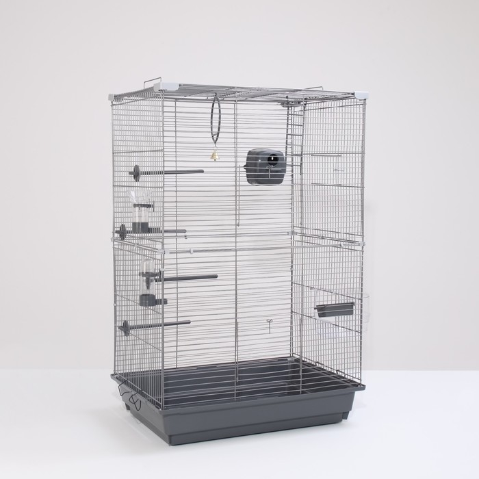 Клетка для птиц Клетка для птиц "Пижон" №104-Б, разборная, 2 секции, 58 х 40 х 88см, серая