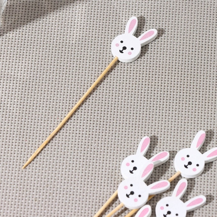 Шпажки Доляна «Пасхальные зайчики», 12 см, набор 25 шт Шпажки Доляна «Пасхальные зайчики», 12 см, набор 25 шт