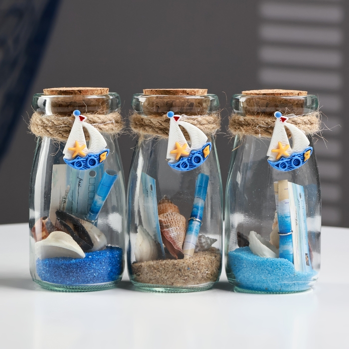 Сувенир в бутылке  Сувенир в бутылке "Ракушки" 10*5*5см, микс