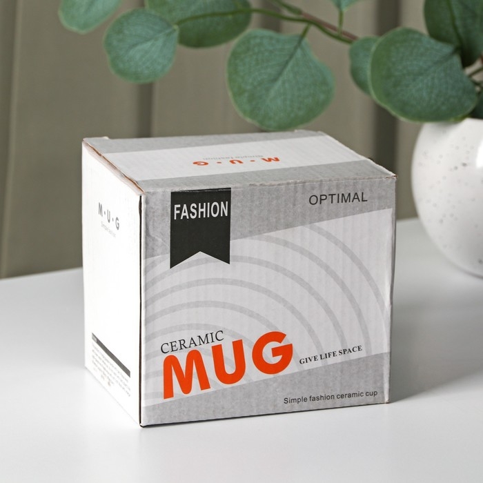 Кружка керамическая с ложкой Доляна &laquo;Волшебный лес&raquo;, 350 мл, цвет белый