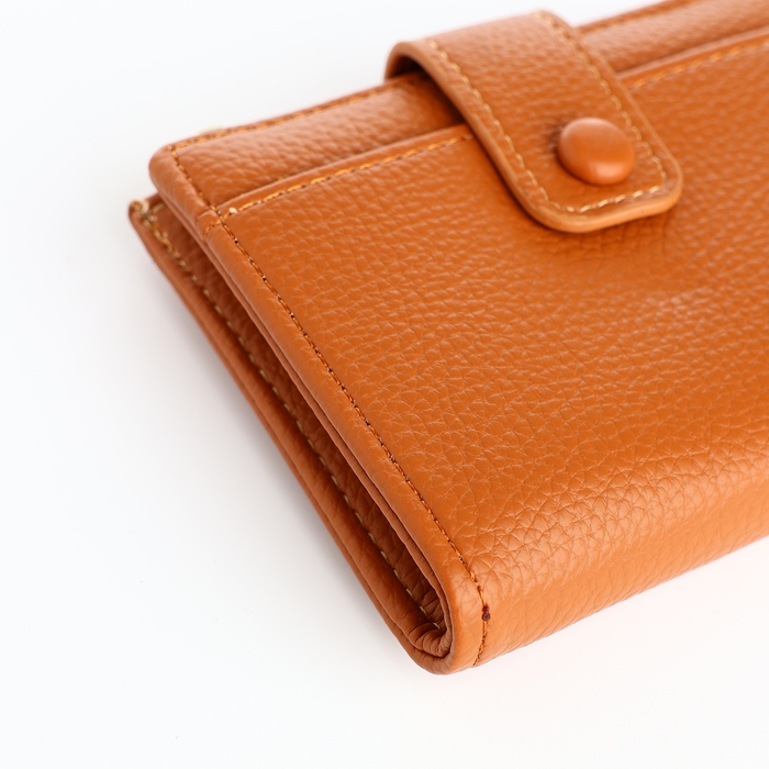 Кошелёк женский на кнопке, цвет рыжий