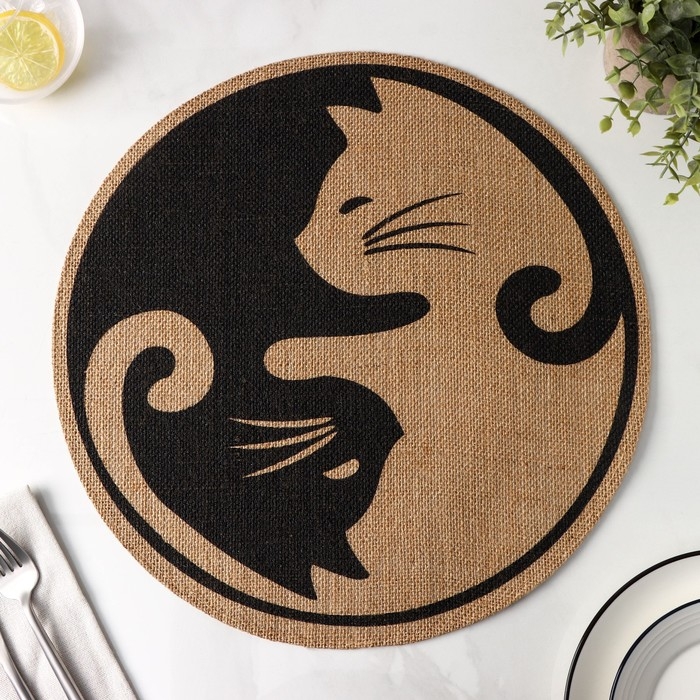 Салфетка сервировочная на стол «Инь и ян», 38×38 см Салфетка сервировочная на стол «Инь и ян», 38×38 см
