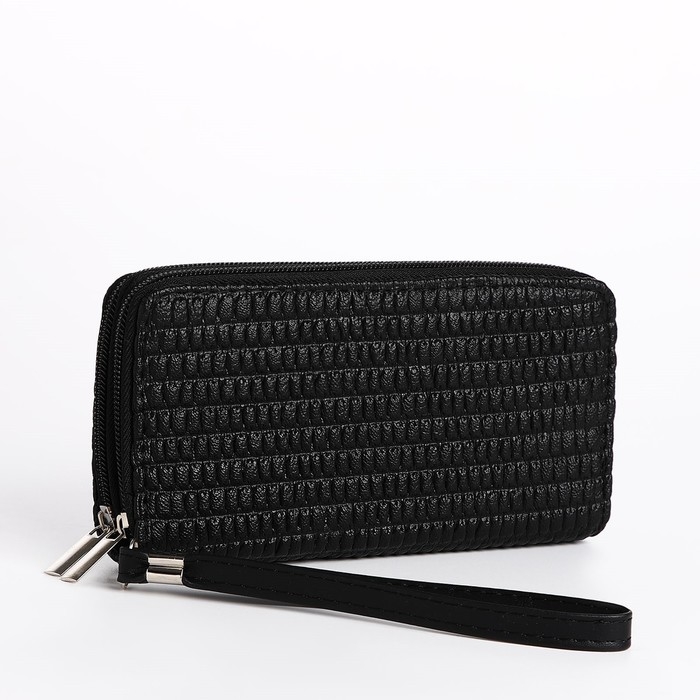 Кошелёк женский на молнии, цвет чёрный Кошелёк женский на молнии, цвет чёрный
