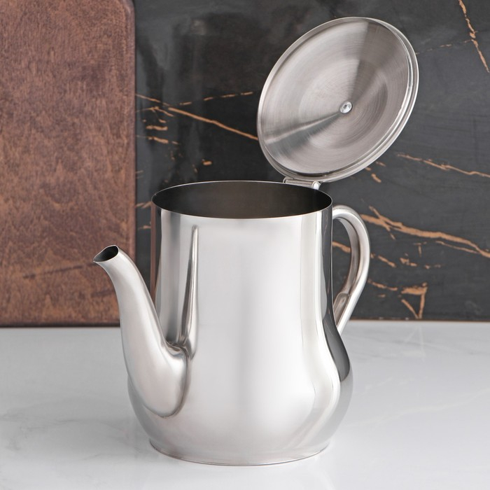 Чайник заварочный из нержавеющей стали «Султан», 1,2 л, 201 сталь, цвет хромированный Чайник заварочный из нержавеющей стали «Султан», 1,2 л, 201 сталь, цвет хромированный