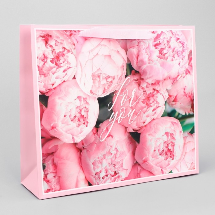 Пакет подарочный ламинированный горизонтальный, упаковка, &laquo;For you&raquo;, M 30 х 25.5 х 9 см