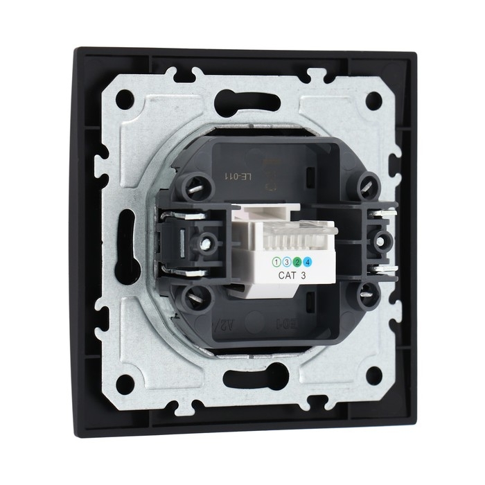 Розетка телефонная одноместная TOT Elegant, скрытая, черная Розетка телефонная одноместная TOT Elegant, скрытая, черная